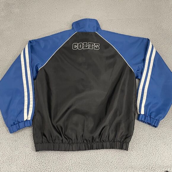 Vintage Indianapolis Colts Jacket Men M Black Windbreaker NFL Full Zip - Picture 5 of 9